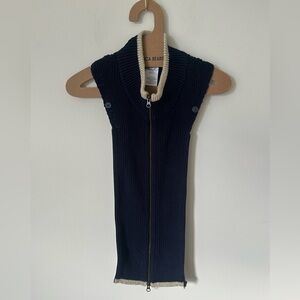 VERONICA BEARD Dickey Sweater SEABROOK Navy Gold stripe mock 16-24